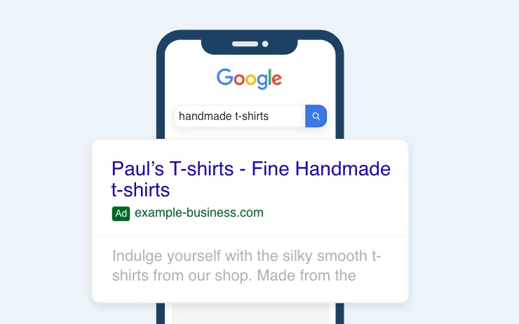 Example of a Google Search ad for an apparel company